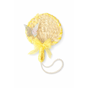 พัดงานแต่งงานทำมือจากไม้ไผ่หวาย พัดมือถือพร้อมโบว์ พัดงานแต่งงานแบบกำหนดเอง ของชำร่วยงานแต่งงาน โรงงานเวียดนาม - Product Image 1