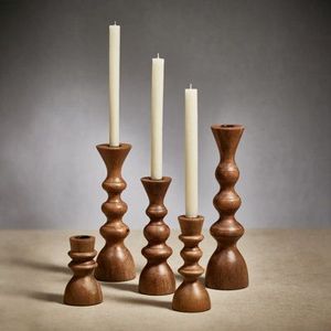 Support de bougie en bois fait main, dessus carré, design rustique, décoration d'intérieur, durable, conçu pour centre de table - Product Image 5