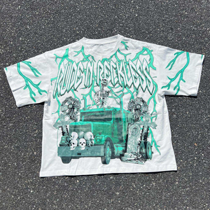 Nouvel ensemble personnalisé pour homme : T-shirt à épaules tombantes et short, 100 % coton, coupe courte et ample, en tissu tricoté épais - Product Image 4