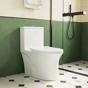WaterSense certificate 1.1/1.6 GPF Comfort altezza pavimento montate un pezzo in ceramica bianca wc Soft Close sedile coppe certificate - Product Image 5