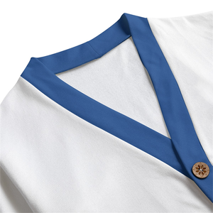 Cárdigan Unisex Beta Phi Sigma con Cuello en V, Tejido de Lana/Cachemira, Diseño Argyle Azul y Blanco, Informal, Cálido para Otoño e Invierno - Product Image 5