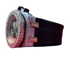 Reloj de Lujo para Hombre, Estilo Hip Hop, con Movimiento de Cuarzo, Esfera de Cristal, Acero Inoxidable, Moissanita VVS, Resistente al Agua 5ATM, Diseño Antiguo - Product Image 5