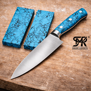 Blocs et plaquettes de manche de couteau en pierre turquoise artisanaux pour la fabrication de couteaux professionnels sur mesure - Product Image 3