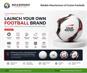 Ballon de football taille officielle 5, léger, cousu main, en cuir PU, 32 panneaux, logo personnalisé, pour entraînement sportif en salle/extérieur - Product Image 6