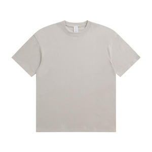 Men 260G Heavyweight Combed Cotton T Shirt Loose Fit Solid White Tee Custom Logo Embroidery OEM Casual Streetwear Blank T-Shirt - Product Image 6