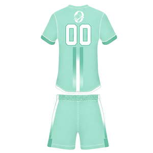 Conjunto de Rugby Verde Menta y Blanco, Jersey de Manga Corta con Cierre Frontal, Pantalones Cortos a Juego, Uniforme Deportivo Transpirable para Entrenamiento de Equipo - Product Image 2