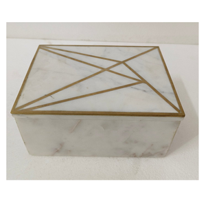 Joyero de mármol para dormitorio, tocador y mesa de maquillaje, con cajón para joyas, set de regalo - Product Image 5