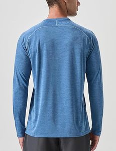 ออกแบบโลโก้แบรนด์ตามสั่ง เสื้อยืดสีพื้นแบบเรียบง่าย แขนยาว ลายพิมพ์คุณภาพสูง สำหรับผู้ชาย - Product Image 2