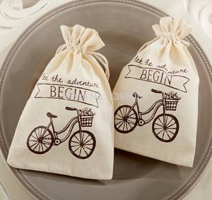 Promocional al por mayor pequeña tela de lona de algodón cordón polvo vino embalaje personalizado cordón bolsa de regalo - Product Image 3