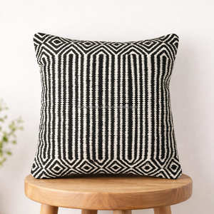 Cojín Decorativo con Rayas, Funda de Cojín Tejida Estilo Boho, Patrón Horizontal en Capas, Decoración Rústica para el Hogar - Product Image 4
