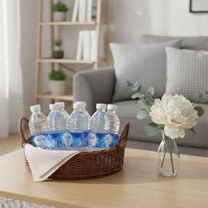 Cesta Ovalada de Mimbre Artesanal con Agua Mineral - Product Image 3