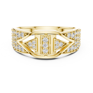Bague en diamant architecturale de luxe, bague géométrique en or pour femmes, bijoux fins OEM ODM - Product Image 2