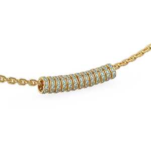 Rondelles de Oro Sólido Italiano de 18K con Aguamarina Azul, Rondelle de Eternidad, Separador Redondo de Oro Sólido, Separador de Aguamarina - Product Image 5