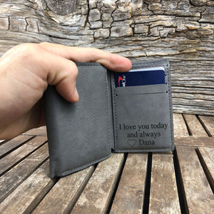 Wholesale Genuine <b>Leather</b> Tri Fold Wallet Custom Logo <b>Men</b> Real Cowhide Card Holder Slim Luxury <b>Mens</b> <b>Purse</b> LTW-0152 - Product Image 1