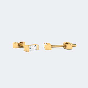 Boucles d'oreilles classiques serties de baguettes 0,10 CTW - Product Image 6