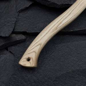 Hache en acier au carbone forgé de qualité industrielle avec manche en bois de frêne et étui en cuir pour la sculpture, le travail du bois et les cadeaux - Product Image 2