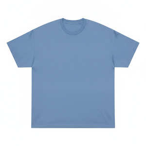 Camiseta de Manga Corta para Hombre, Cuello Redondo, Azul, Corte Regular, Algodón Jersey, Estilo Casual, Color Sólido, Tejido de Punto Liso - Product Image 1