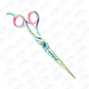 Tijeras de salón de belleza, tijeras de corte de pelo de peluquero recubiertas de papel con punta roma y tornillo ajustable de acero inoxidable - Product Image 5