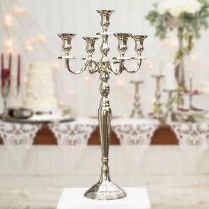 Top high and latest Quality Silver 5 arms <b>Candelabra</b> in cheap price handmade metal Aluminum <b>candelabra</b> for wedding Centerpiece - Product Image 2