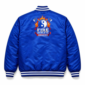 Chaqueta Universitaria Azul Satinada Personalizada 2025 para Hombre y Mujer |   Chaqueta Bomber con Logotipo y Nombre Personalizado - Product Image 5