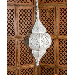 Portavelas Colgante de Metal Estilo Marroquí Blanco, Ecológico, Color Personalizado, Hecho a Mano, Moderno, para Decoración Navideña del Hogar - Product Image 4