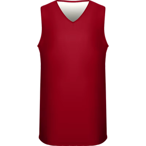Red V-Neck Sleeveless Basketball Jersey Unisex Moisture Wicking Polyester Regular Fit All Seasons Sublimated Print - Product Image 6