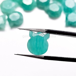 Amazonita Natural Tallada a Mano en Forma de Ojo de Gato de 12mm, Piedra Preciosa Azul Suelta para Joyería, Precio al por Mayor, Suministros a Granel - Product Image 3