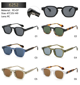 LMAMBA 6252 Fashion Classic Personality High Quality Polarized Shades Designer Custom PC+CP Frames <b>Square</b> <b>Sunglasses</b> Women Men - Product Image 6