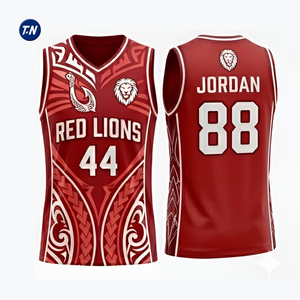 Camiseta de Baloncesto con Estampado Completo Personalizado con Nombre del Jugador y del Equipo en la Parte Delantera, Transpirable, de Secado Rápido, 100% Poliéster, Antibacteriana, Diseño sin Mangas - Product Image 3