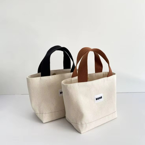 EcoDari Canvas Tote <b>Bag</b> <b>Medium</b> <b>Size</b> Letter Print Top Handle Daily Shopping <b>Bag</b> - Product Image 1