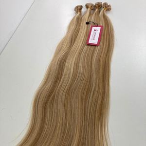 Vente en gros extensions de cheveux humains lisses à trame plate Remy double tirage Mix couleur piano teint à la machine double trame - Product Image 3