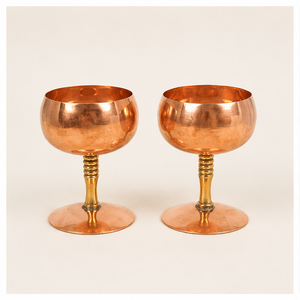 Copas de Vino de Cobre Puro de Alta Calidad con Tallo de Latón Pulido, Copas de Cóctel Vintage Hechas a Mano para Bares de Lujo y Hoteles - Product Image 6