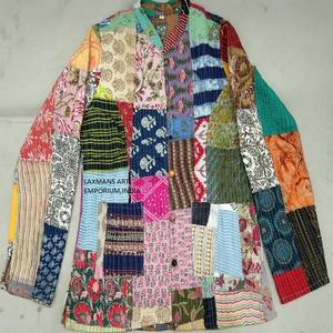 New Winter Fashion Cotton <b>Kantha</b> Patchwork Multi Color Unisex <b>Jackets</b>/Hoodies Wholesale Supplier From India - Product Image 3