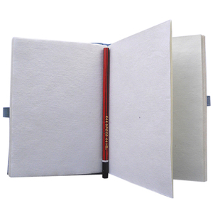 Carnet de notes bleu à couverture rigide texturée, taille et couleur personnalisables, idéal comme cadeau exclusif pour homme et femme. - Product Image 3