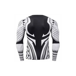 <b>Men's</b> Full Sleeve <b>Compression</b> Rash Guard Heat-Transfer Print Eco-Friendly Breathable Quick Dry Spandex Polyester Gym Top - Product Image 2
