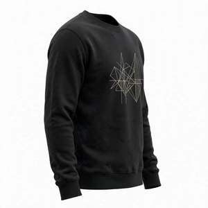 Sweat-shirt à col rond noir pour homme, imprimé graphique, manches longues, en coton molletonné, pull décontracté, vêtements d'hiver, streetwear personnalisé, mode - Product Image 3