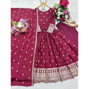 Conjunto de mujer de diseñador bordado Pent y Dupatta vestido con secuencia de trabajo - Product Image 5