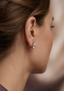 Boucles d'oreilles clous en diamant de laboratoire taille poire, plaqué or 9 carats, en acier inoxydable, forme goutte d'eau, pour femme - Product Image 3