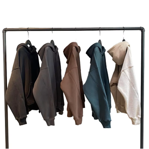 Sweat-shirts et pulls à capuche 100 % coton épais bleu cobalt pour homme, coupe décontractée, oversize, streetwear vierge, épaules tombantes - Product Image 1