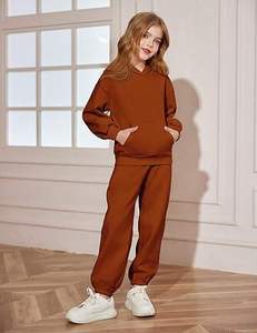 Conjunto de pantalones con capucha y estampado a cuadros para niños y niñas |   Chándal de Forro Polar para Niños al por Mayor |   Ropa Casual Personalizada y Cómoda - Product Image 5