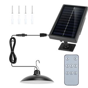 Dimmable Timing Dusk Dawn Sensor Solar Shed Pendant <b>Lamp</b> IP65 Waterproof <b>Remote</b> <b>Control</b> Hanging Light for Garden Patio - Product Image 1