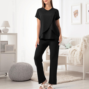 Hauts d'allaitement de qualité supérieure pour femmes, vêtements d'allaitement à coupe flexible, t-shirts de maternité élégants, tenues post-partum standard - Product Image 2