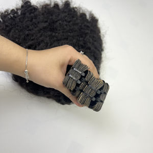 Qhair Vietnamien Doux Haute Qualité Soyeux Noir Birman Curl Tape Ins Double Drawn Bundles De Qhair - Product Image 6