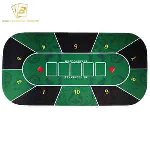 Aobo 2023 Bestselling Full Sublimation Print Texas Folding Poker Table Mat For Casino