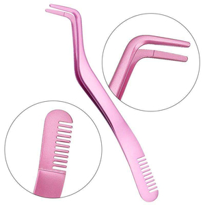 Pince à épiler sourcils 2-en-1 Kaamir Instruments avec peigne intégré, pointe fine, en acier inoxydable, faite à la main, manche confortable, luxe, personnalisable avec logo - Product Image 5