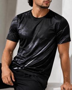 Men's Short Sleeve O-Neck <b>Geometric</b> Print Quick Dry Knitted Polyester T-<b>Shirt</b> Slim Fit Sporty Style Men T-<b>Shirt</b> - Product Image 4