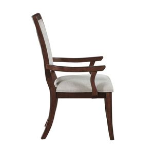 Juego de 2 Sillas de Comedor Tapizadas en Color Beige con Acabado en Madera de Cerezo Tradicional, Sillas Formales para el Comedor - Product Image 4