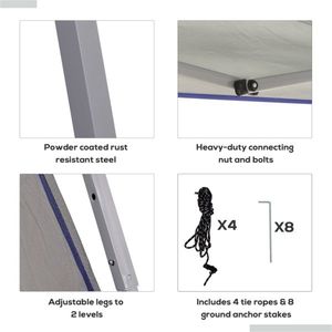 Tenda Pop-up con Gambe Inclinabili per Spiaggia, Design Pratico con Tettoia - Product Image 6