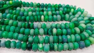 Perles d'Opale Verte Gemme Rondelle Lisses et Simples 7-10mm Vendues par Fil de 8 Pouces - Product Image 3