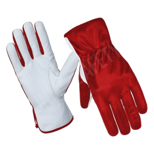 Premium Goat Grain Leather Work <b>Gloves</b> with Spandex Laminated Back Hand Protection Gauntlet Driving Safety <b>Gloves</b> - Product Image 6